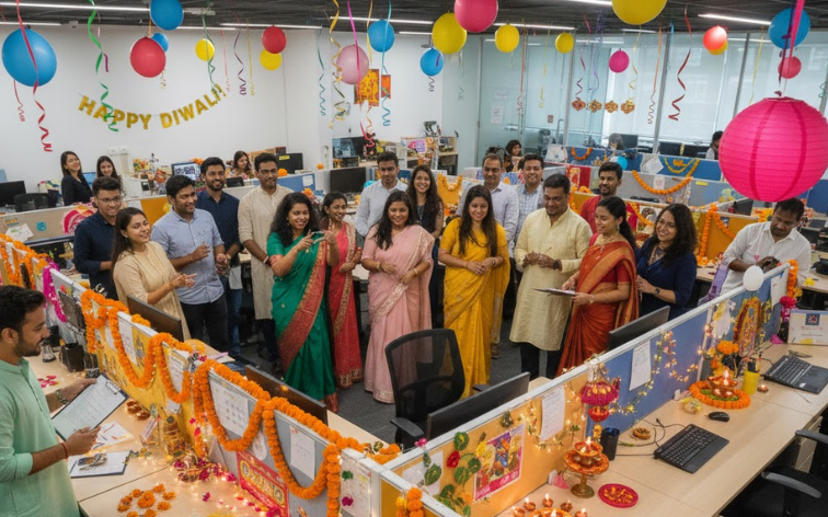 Diwali-Themed Desk Makeover Contest Icon Media